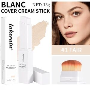 Cream Foundation Stick with Skincare Formula Medium to Full Coverage (#1 Fair)